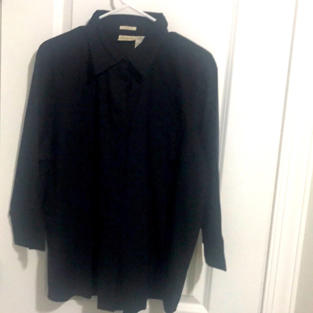St John’s Bay black 3/4 sleeves cotton spandex size 1X stretchy - Picture 2 of 3